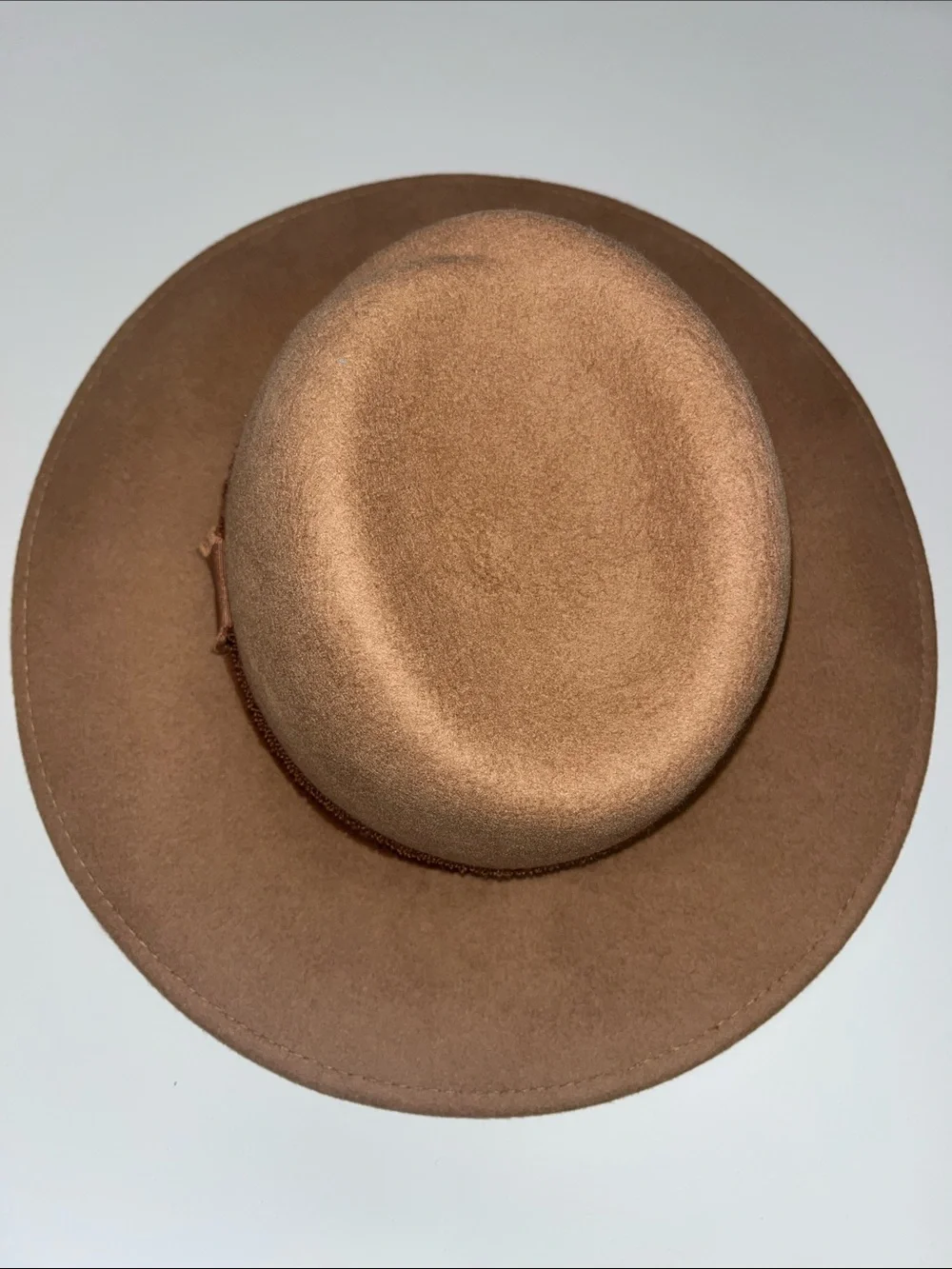 Cost Plus World Market Tan Wide-Brim Felt Fedora